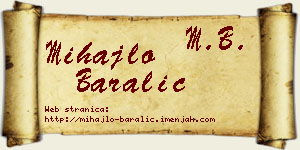 Mihajlo Baralić vizit kartica